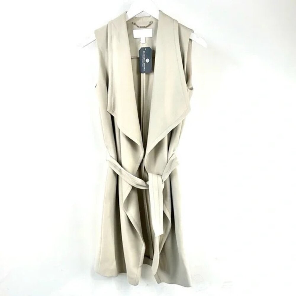 BOSS Hugo Boss Kallmi Beige Sleeveless Tie-Waist Trench Coat